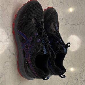 Asics Black and Red Running Shoes